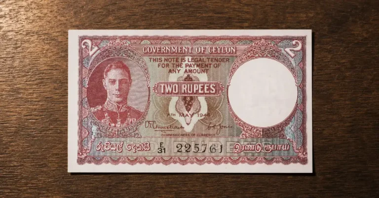 King George VI Ceylon banknotes — 1946 Government of Ceylon 2 Rupees note featuring his portrait