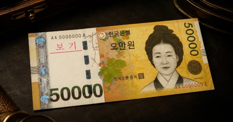 South Korea 50000 Won featuring Shin Saimdang — women on banknotes exemplified by Asia's most celebrated female cultural icon