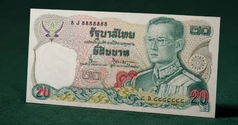Thailand 20 Baht Pick 88 with super solid fancy serial number 8J 8888888 – PCGS graded Gem UNC 66 example of rare fancy serial numbers