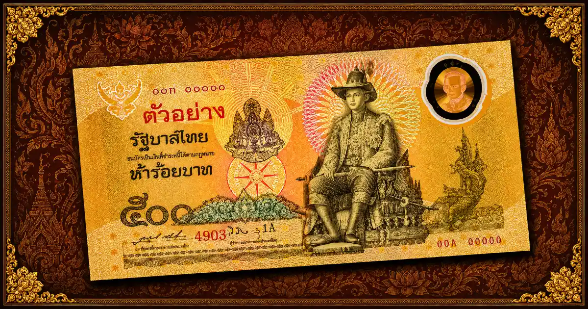 Thailand Polymer Banknotes – 500 Baht Golden Jubilee 1996 Specimen, Bank of Thailand